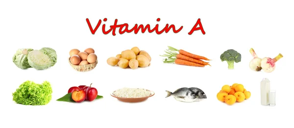 Products which contain vitamin A — Stock Photo, Image