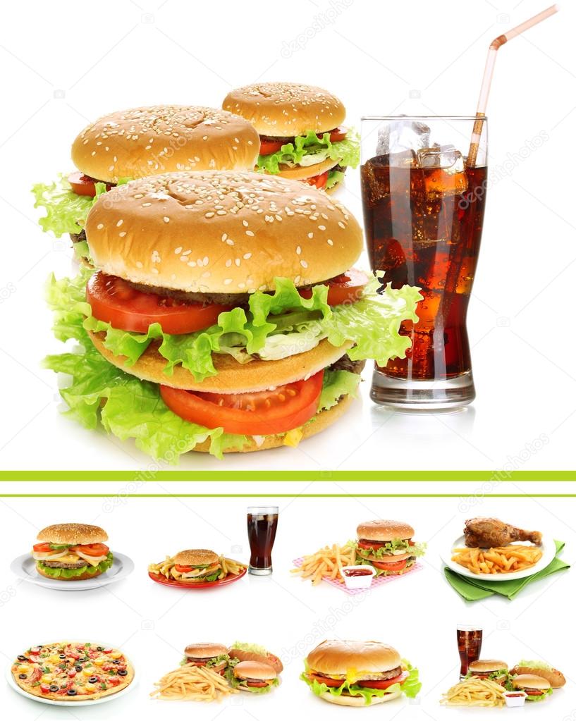 Collage of fast food