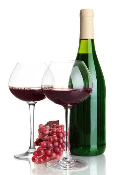 Rode wijn geïsoleerd op wit — Stockfoto
