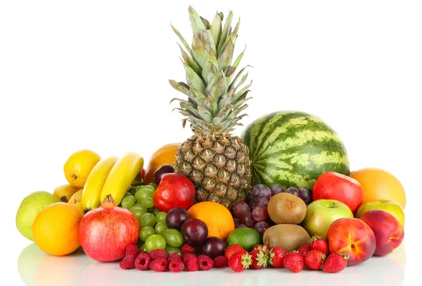 Different fruits isolated on white — Stock Photo, Image