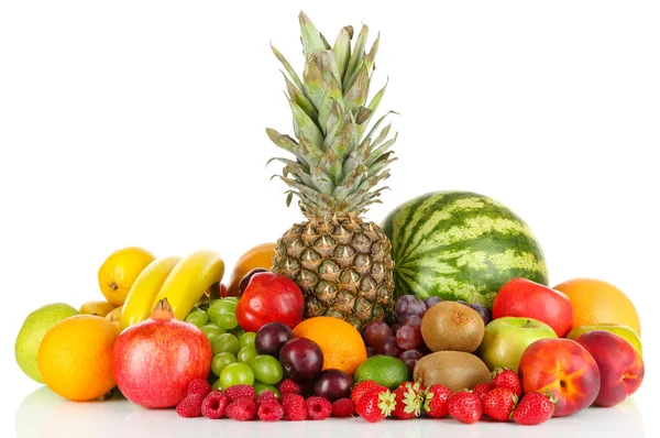 Different fruits isolated on white — Stock Photo, Image