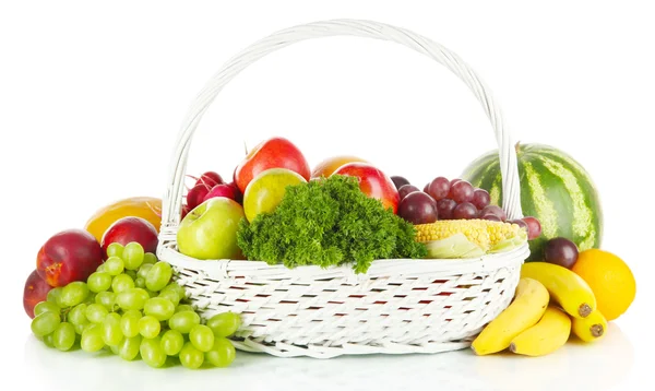 Různé ovoce a zelenina izolovaných na bílém — Stock fotografie