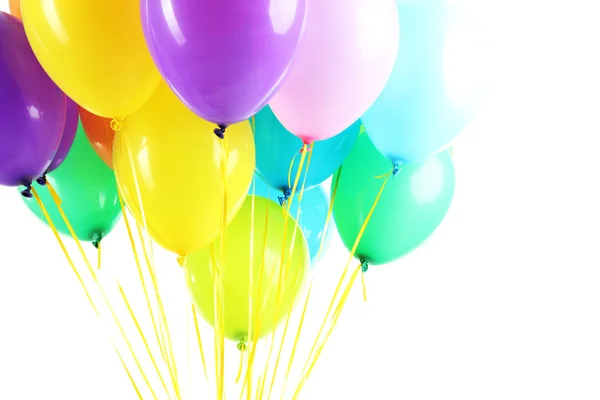 Globos de colores aislados en blanco — Foto de Stock