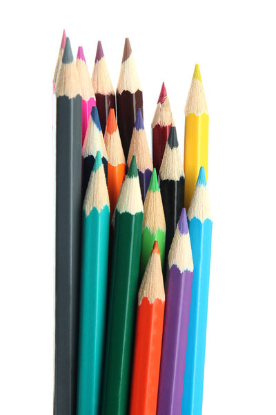 Colour pencils isolated on white