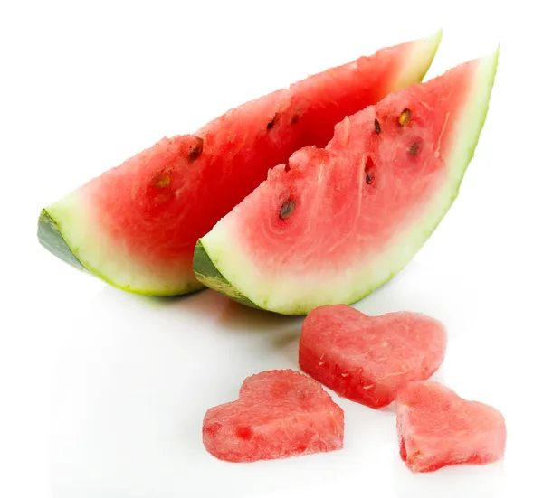 Čerstvý zralý meloun izolovaných na bílém — Stock fotografie