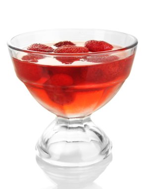 taze çilek beyaz izole ile jöle