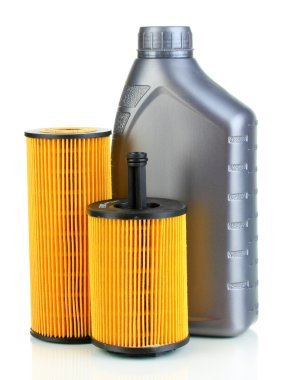 araba yağ filtreleri ve motor yağı olarak izole beyaz olabilir
