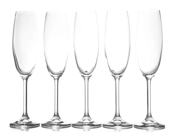 Empty glasses isolated on white — Stock Photo, Image