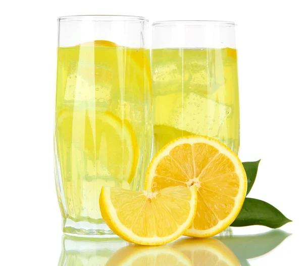 Delicious lemonade isolated on white — Stock Photo, Image