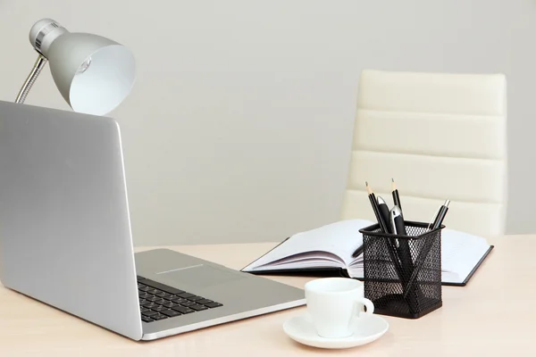 Office workplace with computer, close up — Stock Photo, Image