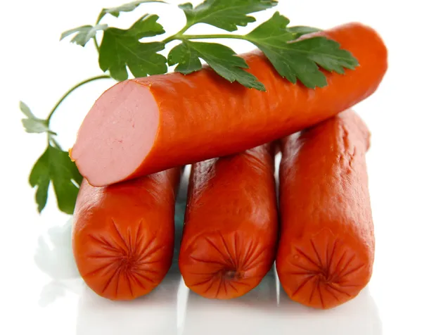 Yummy Sausages isolated on white — Stock Photo, Image