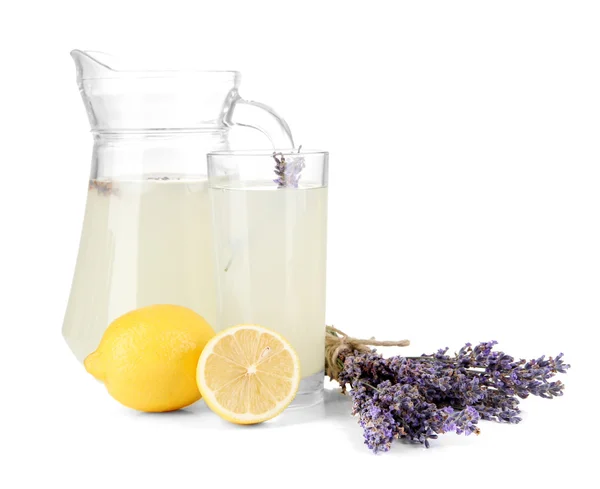 Lavender lemonade, isolated on white — Stock Photo, Image