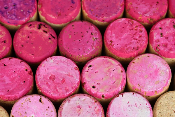 핑크 와인 corks 근접 배경 — 스톡 사진