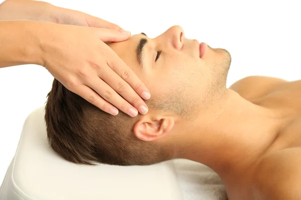 Homem tendo cabeça massagem de perto — Fotografia de Stock