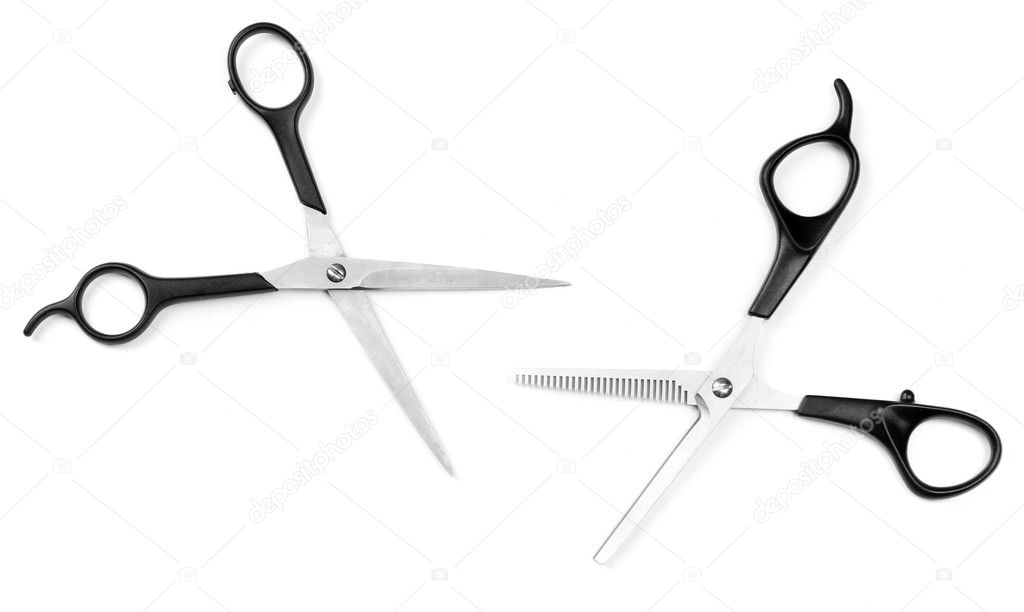 Hairdressing scissors isolated on white