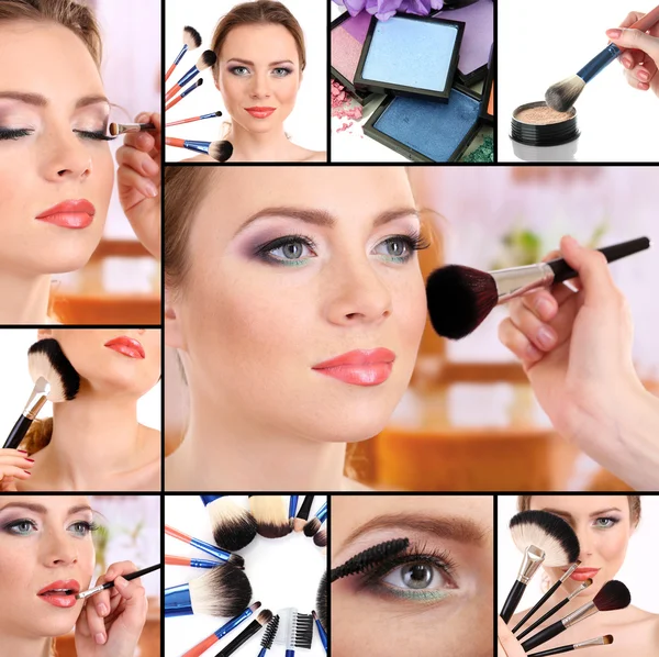 Make-up-Collage — Stockfoto