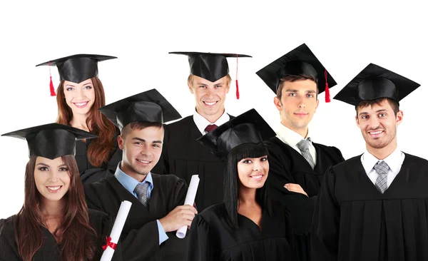 Young graduates isolated on white — Stock Photo, Image