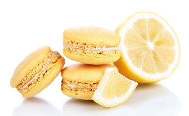 beyaz izole limon macaroons