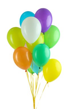 Beyaz üzerinde izole edilmiş renkli balonlar