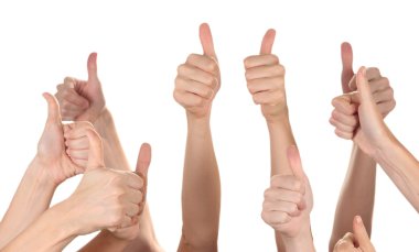 daha fazla el üzerinde beyaz izole katılım