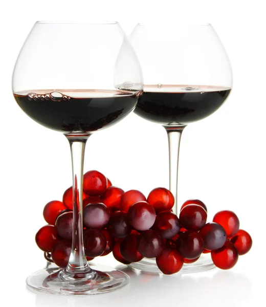 Beyaz izole kırmızı şarap — Stok fotoğraf