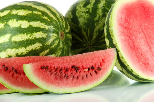 Ripe watermelons isolated on white — Stock Photo, Image