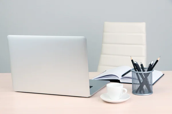 Office workplace with computer, close up — Stock Photo, Image