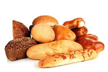 ekmek üzerine beyaz izole çeşitli