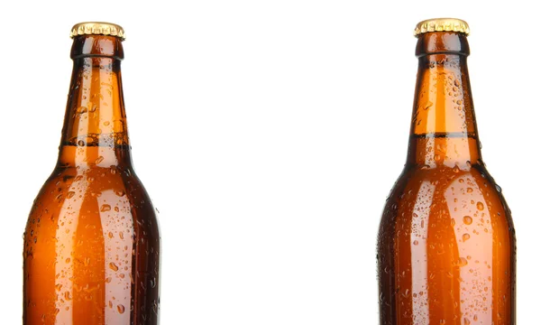 Bira şişeleri üzerinde beyaz izole — Stok fotoğraf