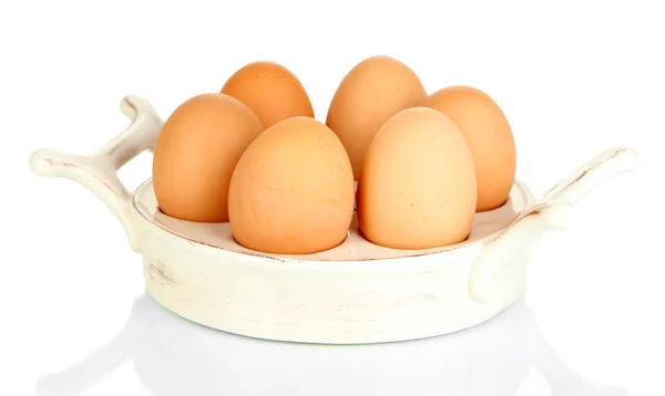 卵卵の白で隔離されるための板 — ストック写真