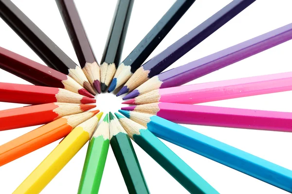 Colour pencils isolated on white — Stock Photo, Image