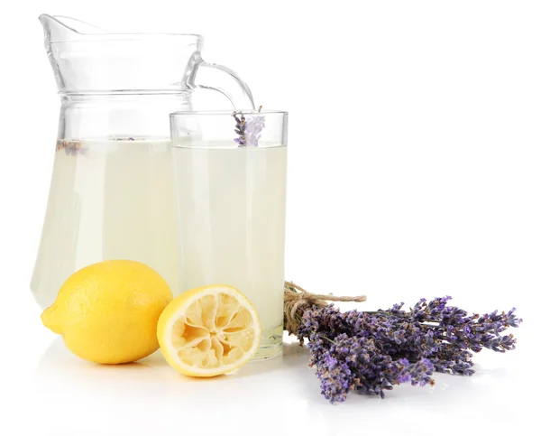 Lavender lemonade, isolated on white — Stock Photo, Image