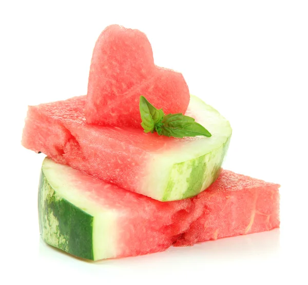 Frisk moden vandmelon isoleret på hvid - Stock-foto