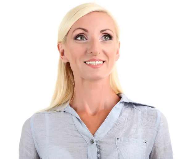 Mujer de negocios retrato aislado en blanco — Foto de Stock