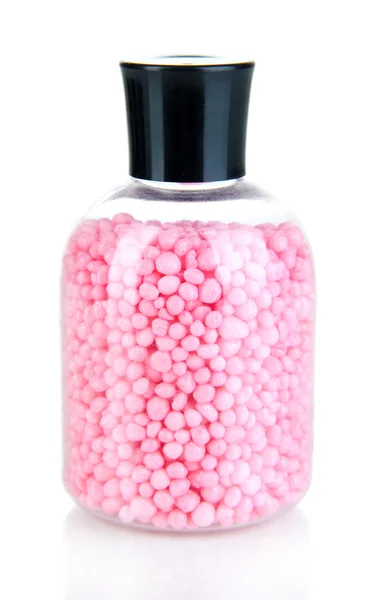 Minerales de aromaterapia: sal de baño colorida aislada en blanco —  Fotos de Stock