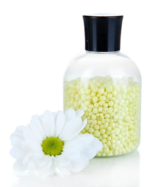 Minerais de aromaterapia - sal de banho colorido isolado em branco — Fotografia de Stock