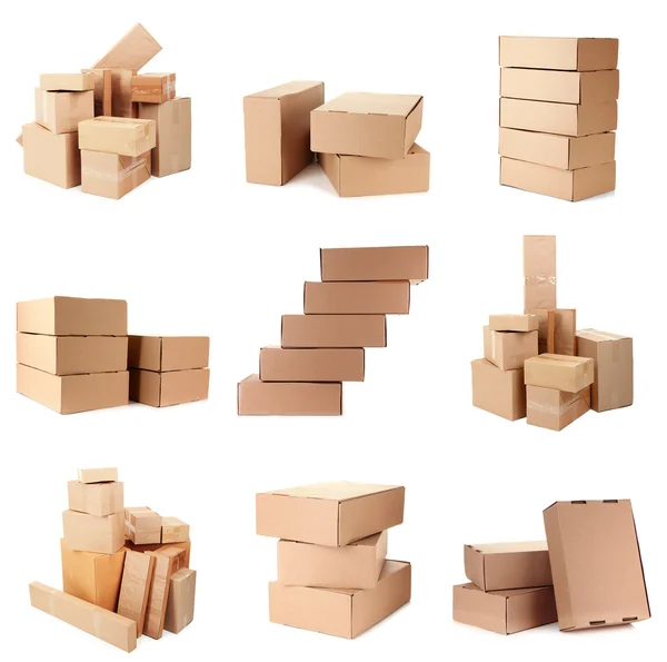 Collage of different boxes — Stock Photo, Image
