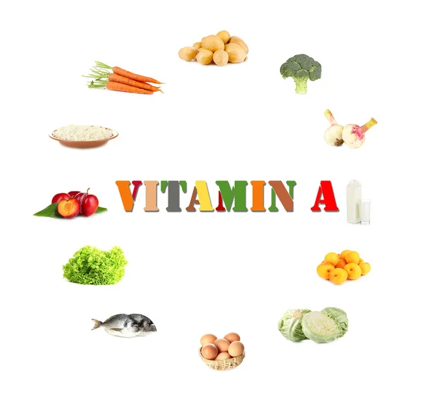 Produkter som inneholder vitamin A – stockfoto