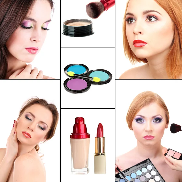Collage af make-up - Stock-foto