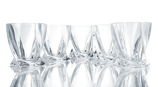 Empty glasses, isolated on white — Stock Photo, Image