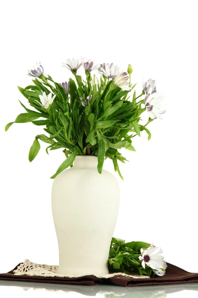 Bukiet kwiatów piękne lato w wazonie kolor, na białym tle — Zdjęcie stockowe