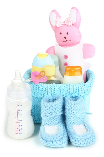 Accesorios para bebés aislados en blanco — Foto de Stock