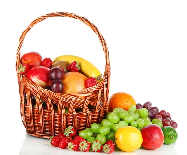 Diferentes frutas aisladas en blanco — Foto de Stock