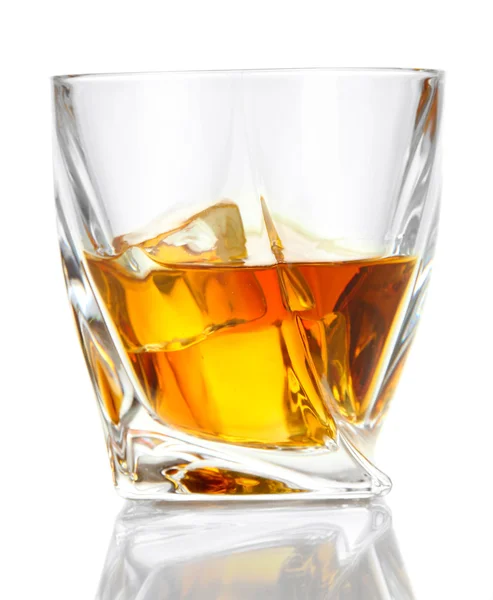 Glasses of whiskey, isolated on white — Stock Photo, Image