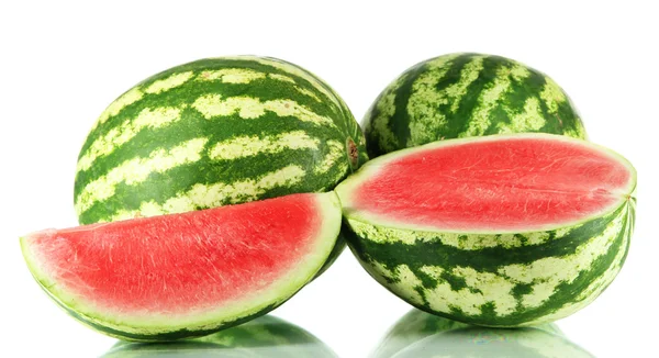 Ripe watermelons isolated on white — Stock Photo, Image