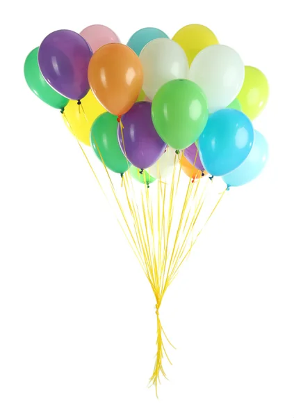 Färgglada ballonger isolerade på vitt — Stockfoto