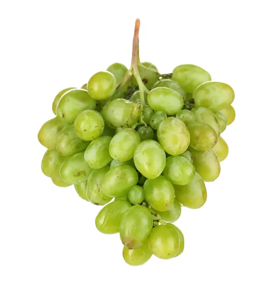 Uvas verdes maduras aisladas en blanco —  Fotos de Stock