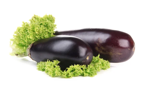 Fresh eggplants isolated on white — Stock Photo, Image