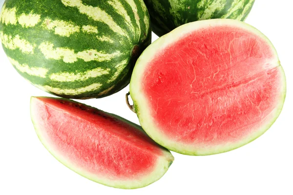 Reife Wassermelonen isoliert auf weiß — Stockfoto