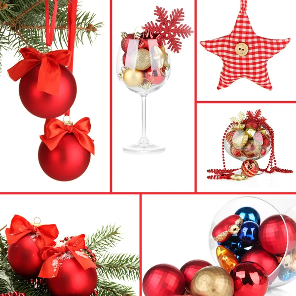 Collage aus Weihnachtsschmuck — Stockfoto